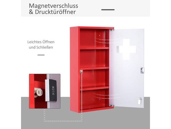BEL Armoire à pharmacie en acier inoxydable avec serrure modèle 3 maison/bureau