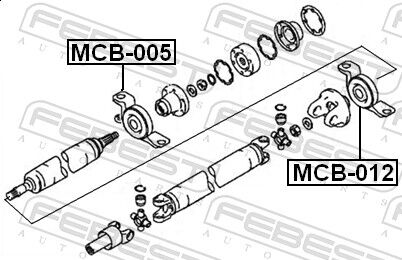 Febest Lagerung, Gelenkwelle Mcb-005 Vorne Für Mitsubishi