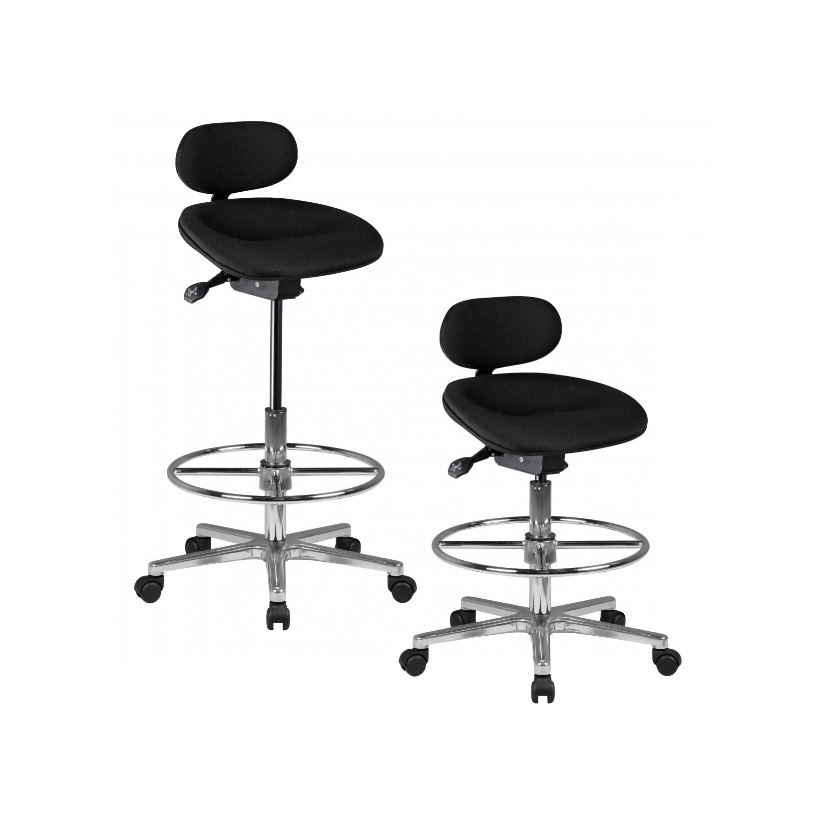 KADIMA DESIGN Modena Arbeitsstuhl: Höhenverstellbare Sitzfläche/Rückenlehne, PU-Formschaum, Aluminium-Fußkreuz, drehbar, 100.000 Scheuertouren Stoff.