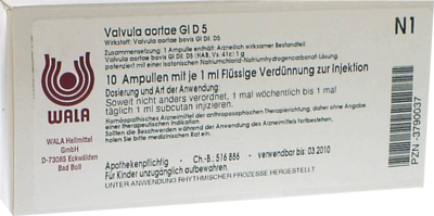 WALA Heilmittel GmbH VALVULA aortae GL D 5 Ampullen 10X1 ml 03790037