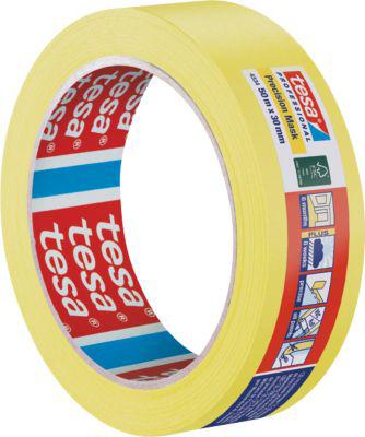 tesa Präzisionskrepp 4334 Malerkrepp, 50 m × 30 mm, gelb, innen/außen, UV‑beständig, rückstandsfrei