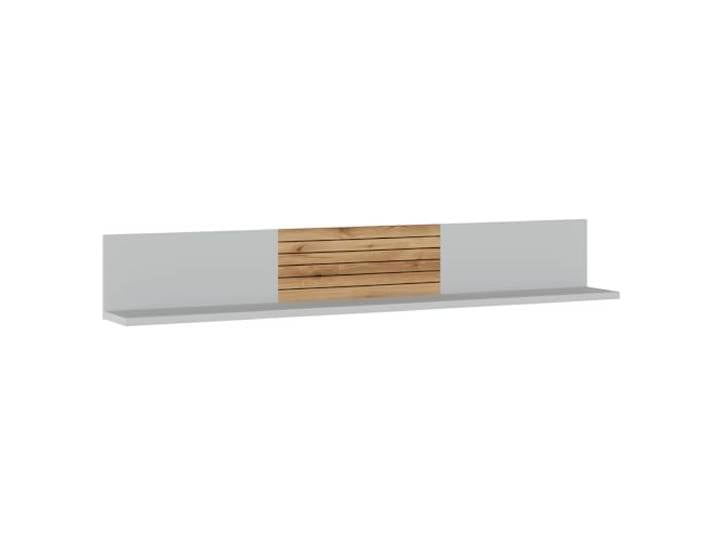 Lomadox Wandboard Regalboard, grau mit Eiche, Rillenoptik