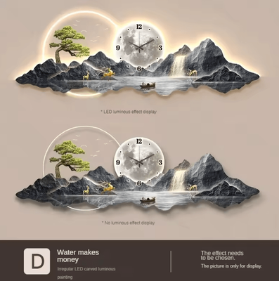 Inspire Curations Nordic LED Wall Clock Silent Minimalist Decor style4 35x100cm
