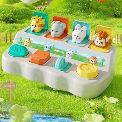 Inspired Living Montessori Pop Up Animal Learning Box For Fine Motor & Early Skill Development Montessori Pop Up Animal Learning Box For Fine Motor & Early Skill Development