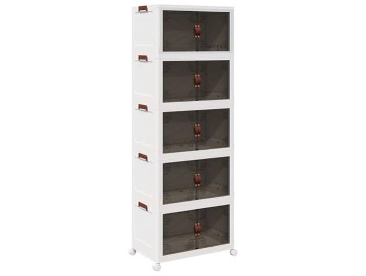 vidaXL Boîte de rangement empilable avec roues à 5 niveaux 75 L