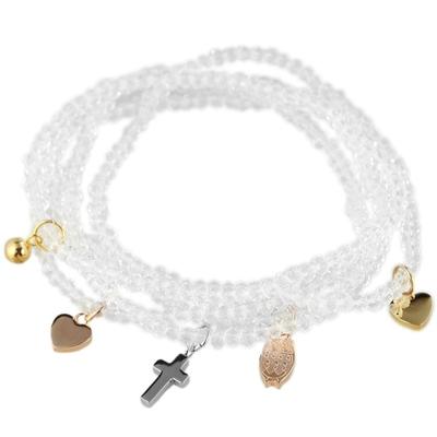 Armband ADELIA´S "Armband aus 18 cm", rosa (weiß), Armbänder, Damen, 18cm, Armband, Zum Verschenken an Menschen, die Ihnen am Herzen liegen