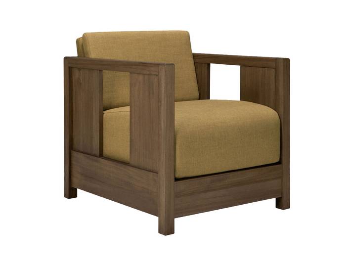 ETHNICRAFT fauteuil ROAN (Amber - Teck et tissu)