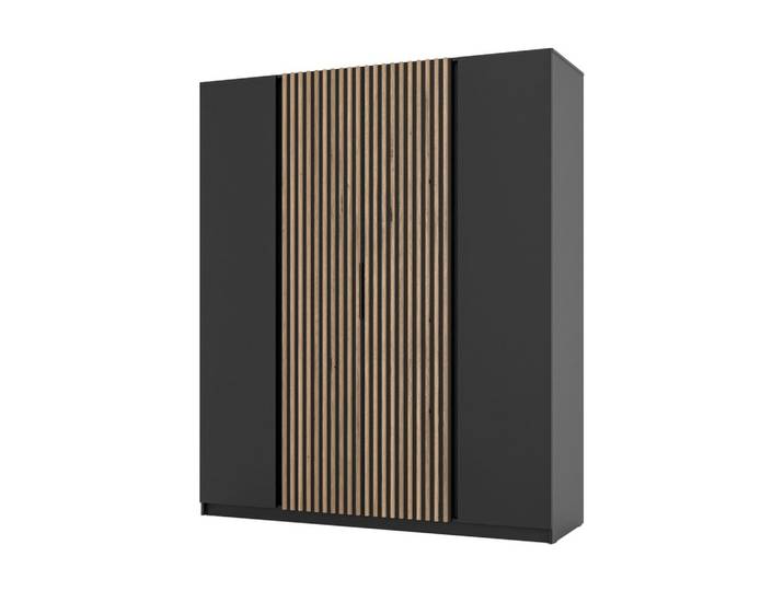 DREHTÜRENSCHRANK CAGLIARI 200/239/61,9cm 4-türig Schwarz
