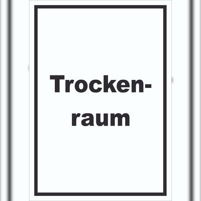 Trockenraum Schild mit Text Wäsche trocknen hochkant A5 (148x210mm)