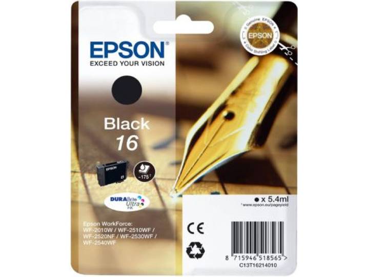 Epson - Cartouche D'encre Originale T1621 Noire Série Stylo Plume - C13t16214010