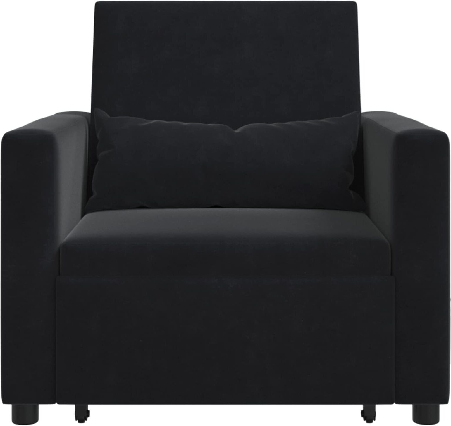 vidaXL Pull out Sofa Bed Single avec des roues Noir Velours