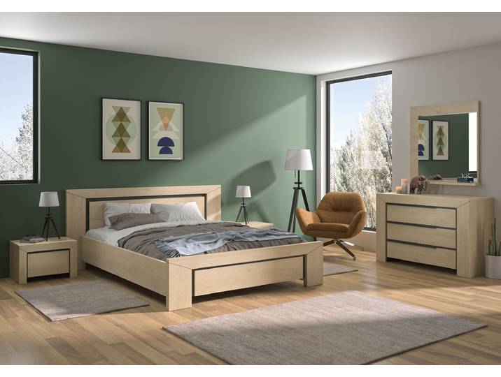 Jugendbett GAMI Brugge , braun (kastanie natur, kastanie natur, kastanie natur), B:177cm H:88cm L:210cm, Betten, Jugendbett, In 2 Farben erhältlich