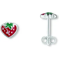 Paar Ohrhänger ONE ELEMENT "Erdbeere Ohrringe Ohrstecker aus 925 Silber", silber, Ohrringe, Mädchen, Kinder, Silber 925 (Sterlingsilber), Kleines Statement – persönlich, stilvoll, alltagstauglich