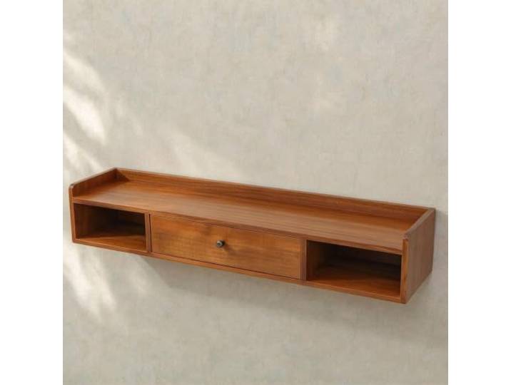 CTSSWMWY Wandmontierter Schwebender Schminktisch aus Holz mit Schublade Modern Stabil Multifunktional, Platzsparend, Nur Tisch für Schlafzimmer und Wohnungen(B3,31.5*7.5*5.5IN)