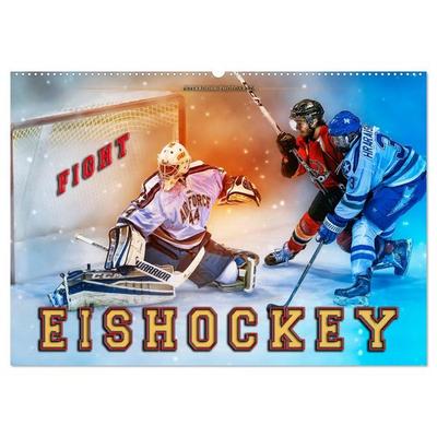 Eishockey - Fight (Wandkalender 2026 DIN A2 quer), CALVENDO Monatskalender