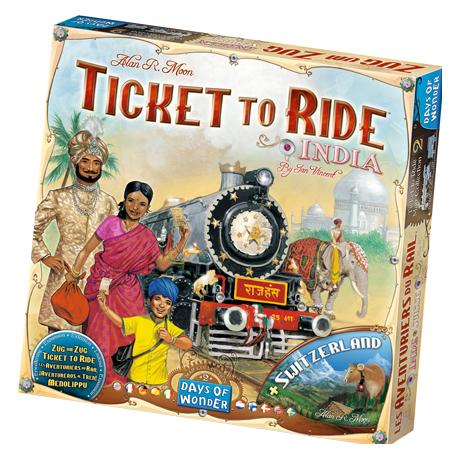 Asmodée Ticket To Ride India and Swizerland (Deutsch, Englisch, Französisch, 2 - 4 Spieler) (DOW720114)