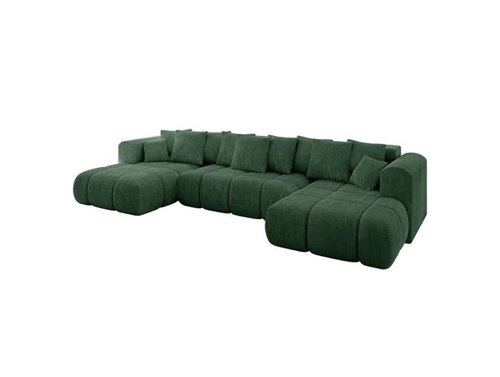 WOHNLANDSCHAFT CLOUD-U-v1 405x185x90 Grün Cord