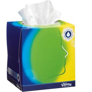 Kleenex Kosmetiktücher Balsam Würfelbox, 8825, 3-lagig, Tissue, weiß, 56 Tücher