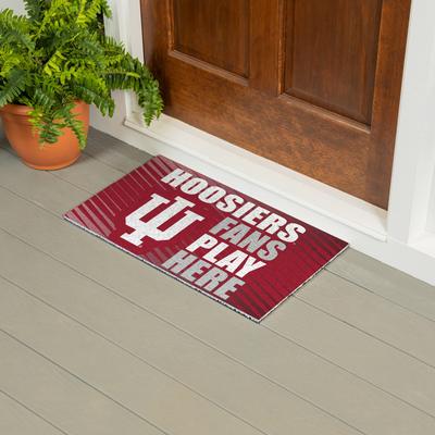 Evergreen "28 in. x 16 in. Indiana University ""Fans Play Here"" PVC Door Mat"