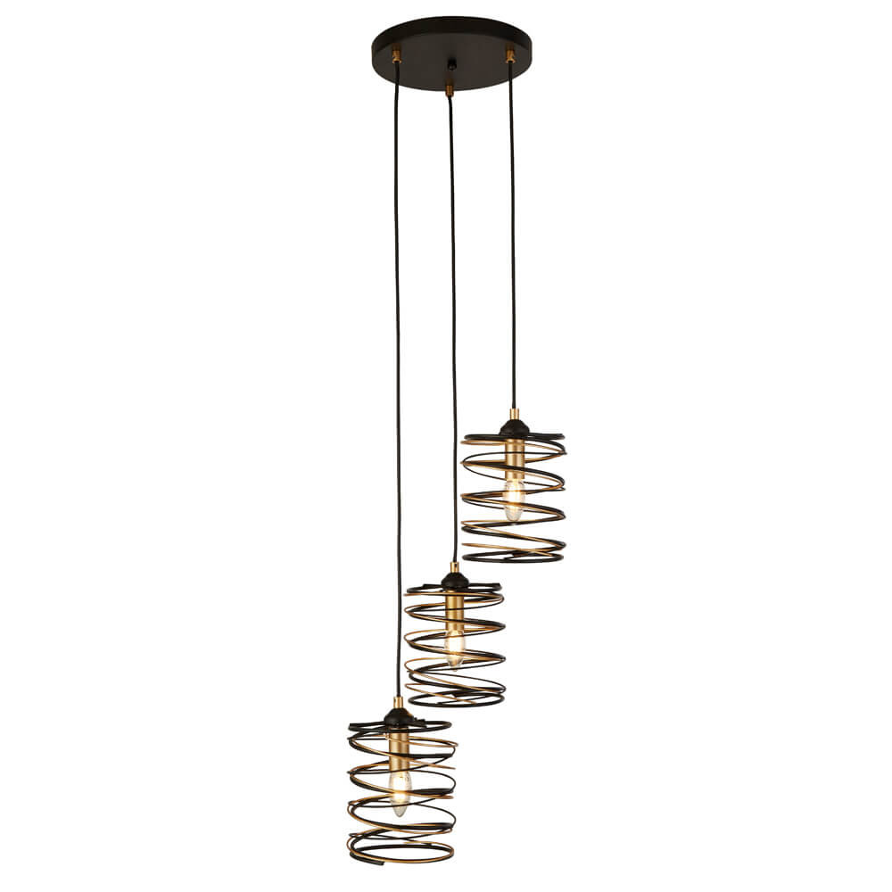 Searchlight Hanglamp Spring - Zwart - Metaal