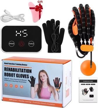 Inspired Finds Automatic Rehabilitation Robot Gloves Stroke Recovery Hand Therapy & Finger Training Device For Hemiplegia Patients right Hand Upgrade size M