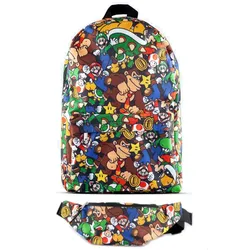 Nintendo Rucksack - Super Mario Charaktere + Gürteltasche