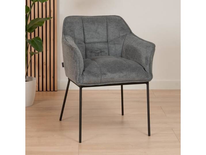 Livin24 Chaise de salle à manger scandinave Jens anthracite