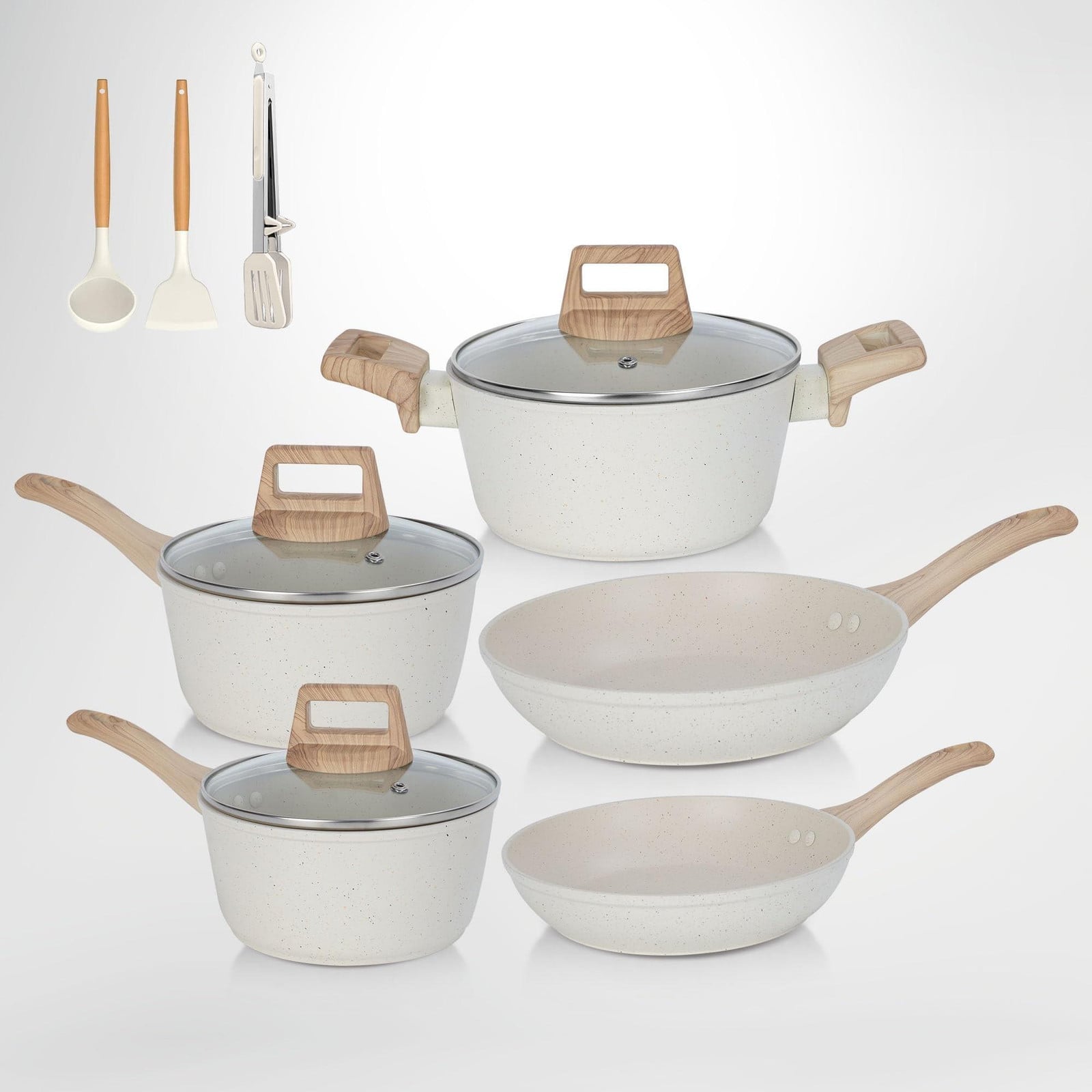 11-delige nonstick kookgerei set met granieten coating