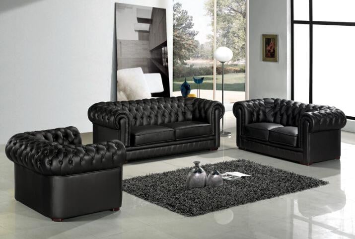 Chesterfield Lederen Bankset Klassiek Schaffhau 3+2+1 Zits - 21