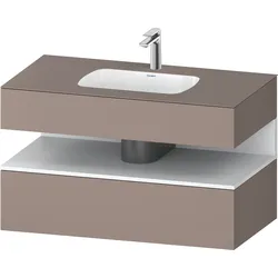 Duravit Collection One Einbauwaschtisch mit Konsolenwaschtischunterbau, 1000x550x600mm, Nische Weiß Matt, QA4786018430000, Farbe: Basalt Matt