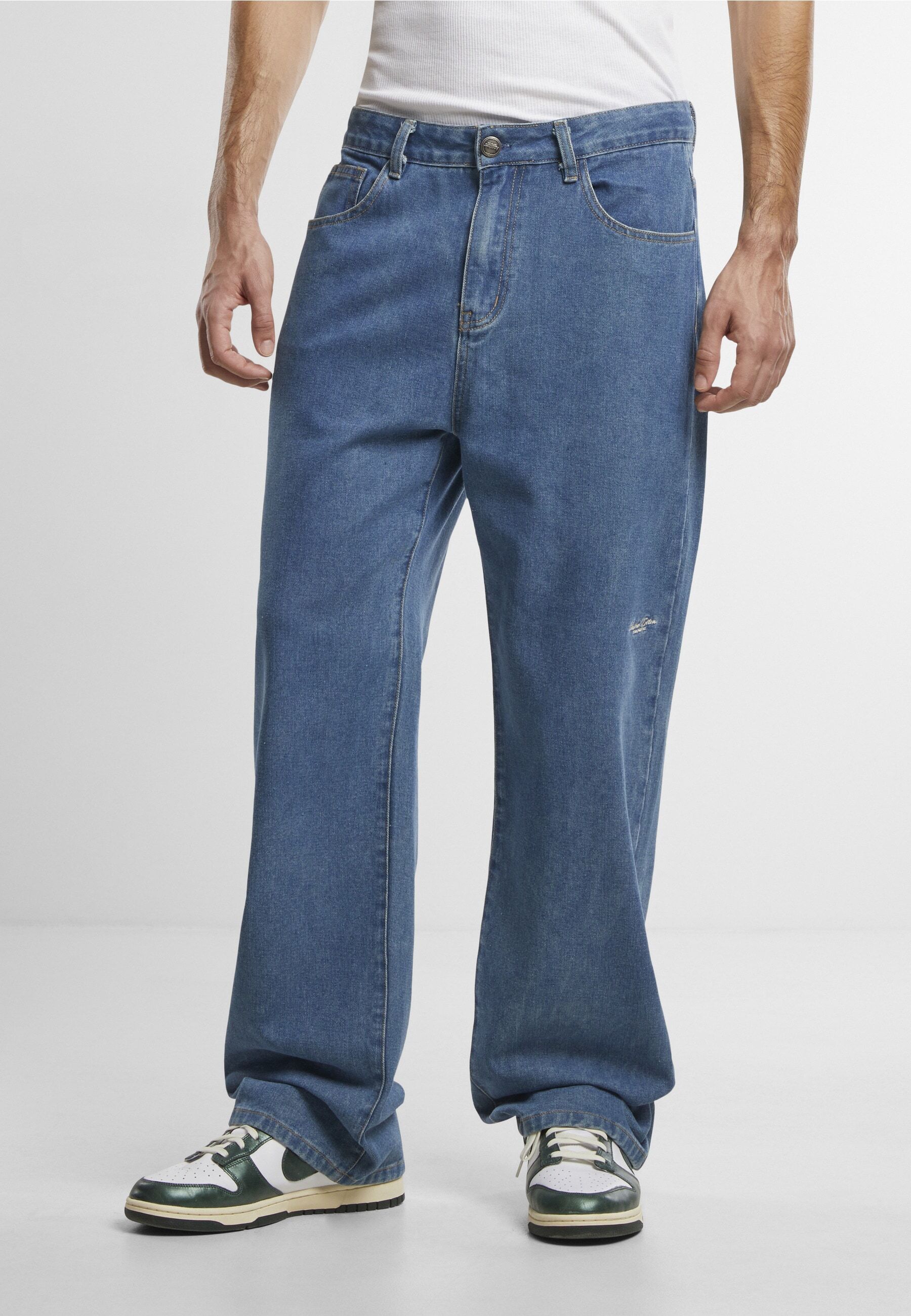 Bequeme Jeans ANOTHER COTTON LAB "Another Cotton Lab Another Cotton Lab Another Dad Jeans", Herren, Gr. XS, US-Größen, blau, 100% Baumwolle, unifarben, Jeans