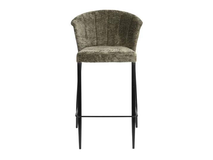 Barhocker Georgia 2er-Set – aus Chenille - Grün - Luxusbetten24
