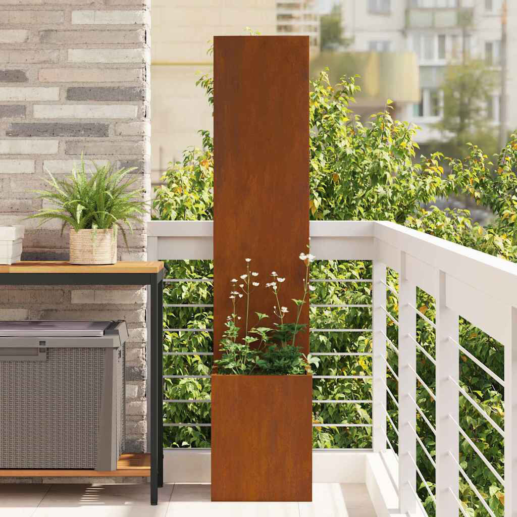 Latitude Run Outdoor Planter Box Rusty 140cm H x 32cm W x 32cm D