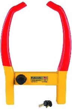 Parkkralle Stahl,pulv.L485xB345xH90mm G.3,8kg rot/gelb SB Verpackung ; Industrial Quality Supplies (10055)