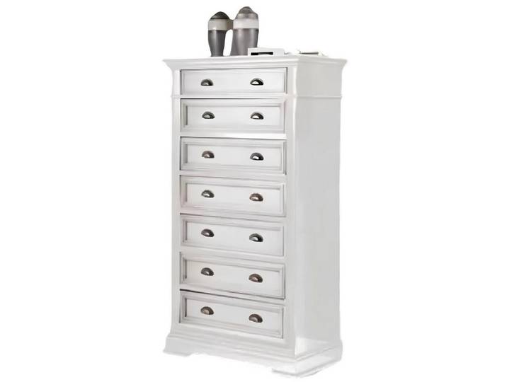 Xlmoebel Hochkommode Weißes Holzsideboard mit geräumigen Schubladen für Wohnzimmer (1 St., Kommode), Hergestellt in Italy