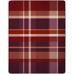 Biederlack Wohn- und Kuscheldecke 'Ruby Check' 150 x 200 cm Lila - Rot