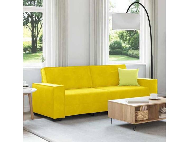 JLL*TOP Canapé 3 sièges - Sofa rembourré - Pour famille - Jaune 180 cm Velours LL1347