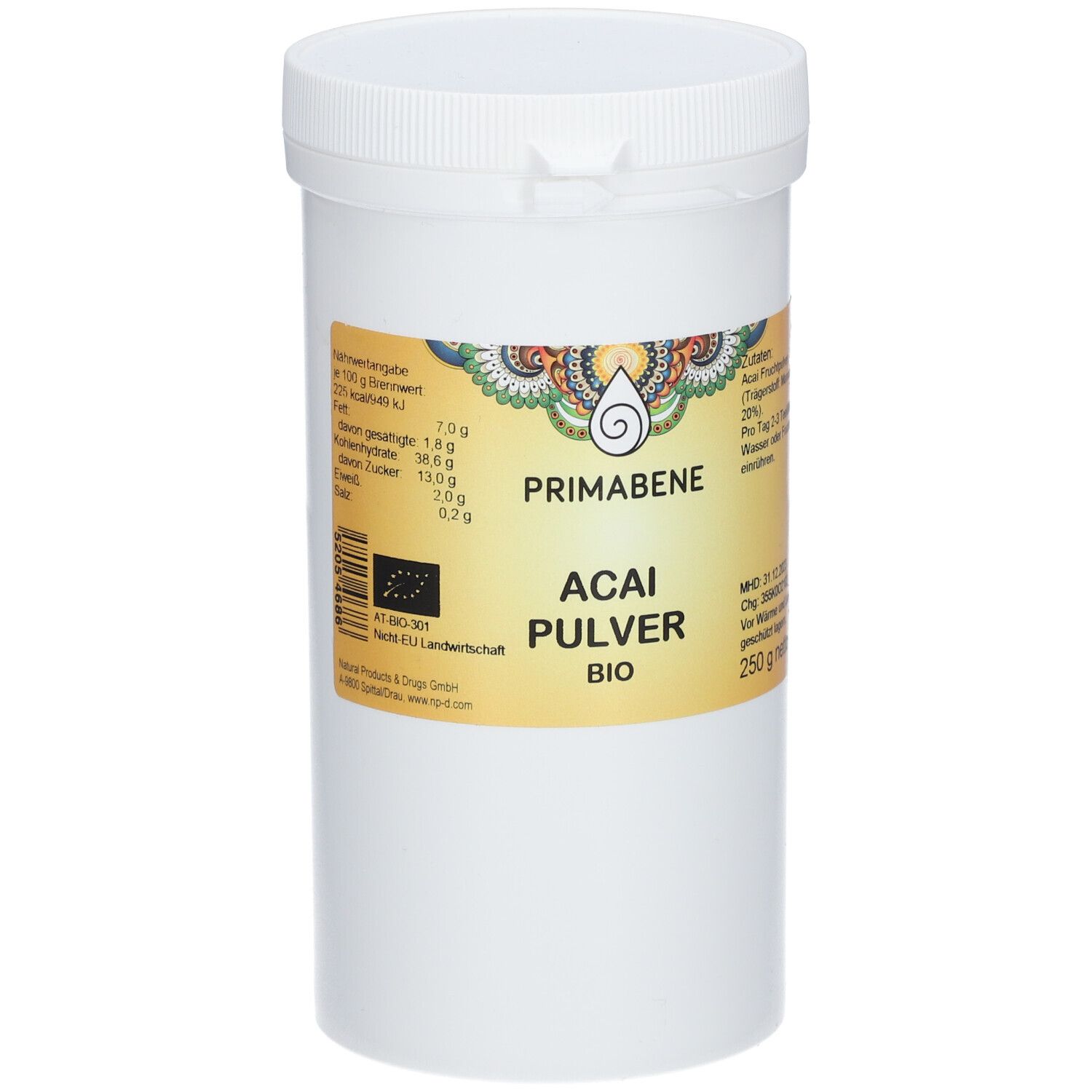 Acai Fr.plv BIO NPD Prim 250 g Pulver