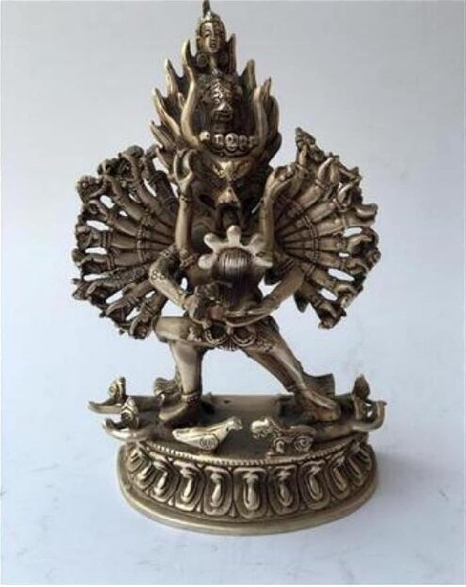 Ambachtelijk bronzen Boeddhabeeld voor op tafel als woondecoratie