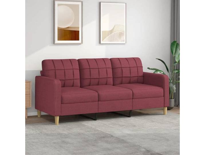 Canapé à 3 places-Mobilier de Salon Rouge bordeaux 180 cm Tissu 968330
