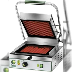 Einfaches Glaskeramik-Kochfeld unten glatt und oben geriffelt FIMAR Modell PV27LL mit Infrarot-Heizelementen. Abmessungen 340x450x190/600(h) mm