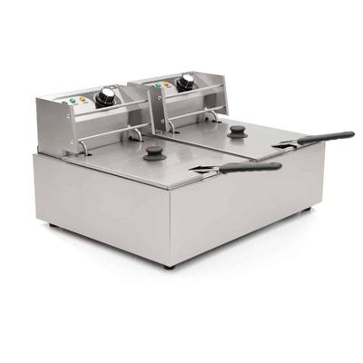 HCB Doppel-Fritteuse - 2 x 6 Liter - 2 x 230V - Edelstahl