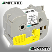 Ampertec Beschriftungsband kompatibel zu TZe-M261 schwarz auf matt weiß 36mm x 8m laminiert