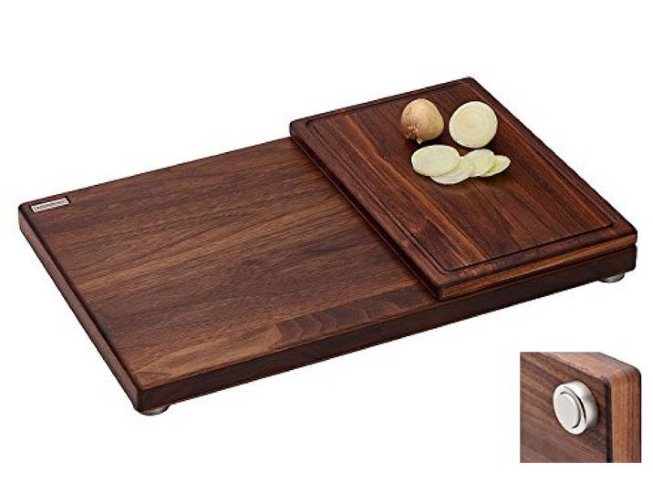 Schneidboard Schneidebrett-Set Nussbaum - Schneidebrett & Zwiebelbrett - Made In Germany - 45x29x3,8 & 29x19x1,5 cm