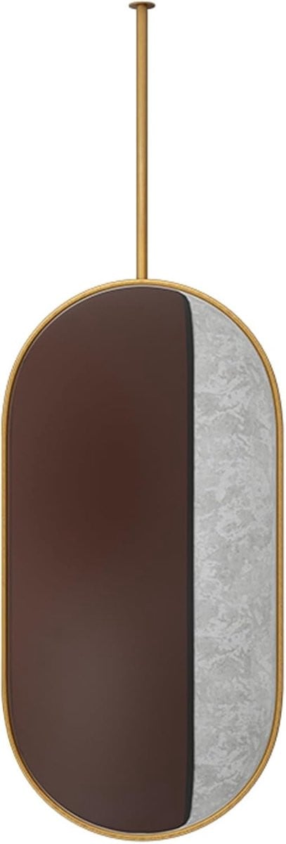 Ovale Hangspiegel met Verstelbare Arm in Goud - 50 x 70 cm