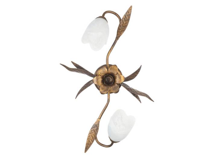 Deckenleuchte, Bronzefarben, Metall, Glas, Blätter, 40x18x55 cm, Lampen & Leuchten, Innenbeleuchtung, Deckenleuchten, Deckenleuchten