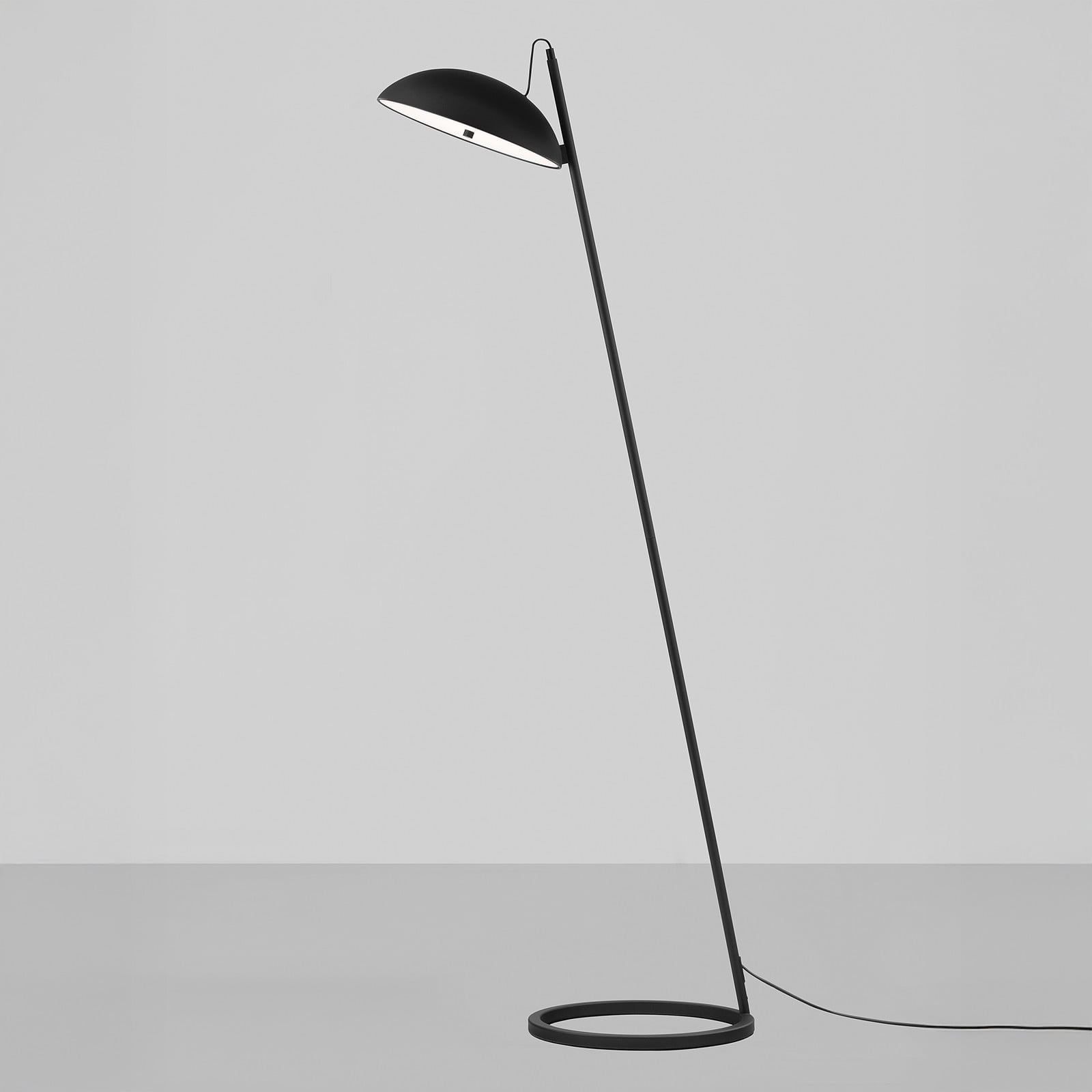 home24 Vloerlamp Flute zwart, Ø 35 cm