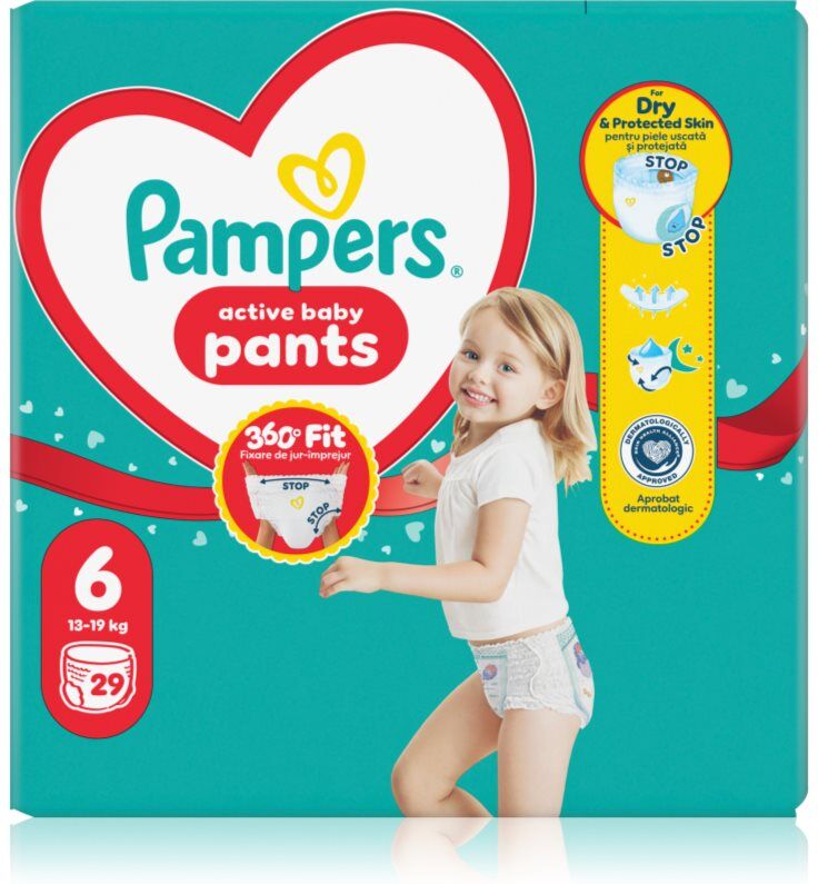 Pampers Active Baby Pants Size 6 disposable nappy pants 13-19 kg 29 pc