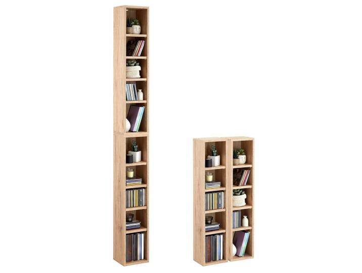 CARO-Möbel Cd/Dvd- Regal Chart San Remo, Eiche San Remo, Mode, 20x186x17 cm, Wohnzimmer, TV Möbel, CD-Regale