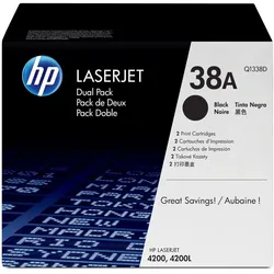 HP 38A 2-pack Black Original LaserJet Toner Cartridges Q1338D Tonerkartusche 2 Stück(e) Schwarz